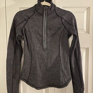 lululemon athletica Gray herringbone quarter zip Jacket